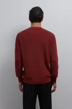 Antioch Açık Bordo Dokulu Erkek Kazak