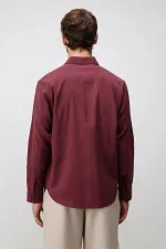 Antioch Burgundy Modal Blend Textured Men's Shirt
