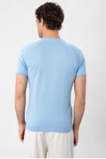 T-shirt en maille à col rond Antioch Bebe bleu