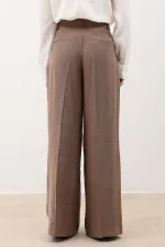 Antioch Coffee Pleated Palazzo Women's Trousers