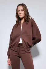 Antioch Kahve Bomber Ceket Ve İspanyol Paça Eşofman Takım