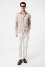 Antioch Bej Slim Fit Erkek Gömlek