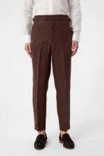 Antioch Coffee 100% Linen Italian Cut Men's Trousers