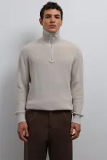 Antioch Stone Zipper Knit Men's Sweater