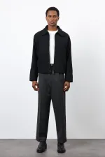 Antioch Siyah Regular Fit Dokulu Erkek Mont