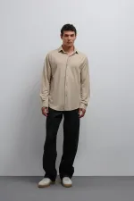 Chemise homme Antioch beige coupe décontractée