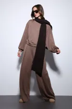 Antioch Bej Geniş Paça Relaxed Kadın Takım