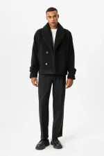 Veste courte à double boutonnage Antioch noire pour homme