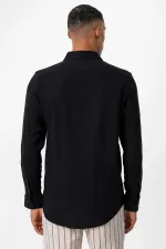 Chemise à manches longues noire Antioch pour homme