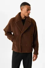 Antioch Coffee Double-Breasted Crop Fit Men's Jacket