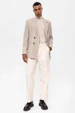 Antioch Açık Bej Torba Cepli Kruvaze Erkek Blazer Ceket