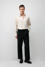 Costume rayé noir Antioch coupe décontractée pour homme