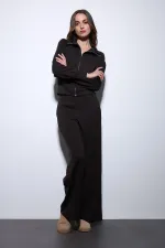 Antioch Koyu Kahve Fermuarlı Kadın Eşofman Takım