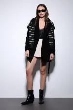 Antioch Black Suede Look Women's Trench Coat