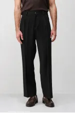 Antioch Siyah Pileli Relaxed Fit Erkek Pantolon Antioch Siyah Pileli Relaxed Fit Erkek Pantolon