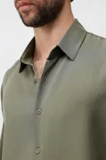 Antioch Dark Khaki Technical Regular Fit Men's Shirt