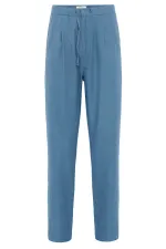 Antioch Bebe Blue Linen Blend Baggy Boys' Pants with Belt