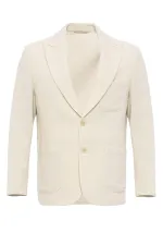 Antioch Beige Unlined Men's Blazer Jacket with Patch Pockets