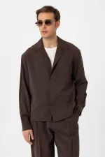 Antioch Coffee Relax Fit Modal Fabric Men's Shirt