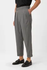Pantalon homme Antioch gris plissé taille haute