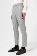 Antioch Grey Classic High-Waisted Men's Trousers