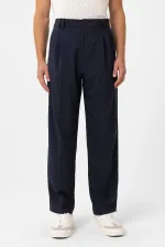 Antioch Lacivert Çift Pileli Baggy Fit Erkek Pantolon