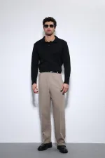 Pull basique pour homme Antioch à col polo noir