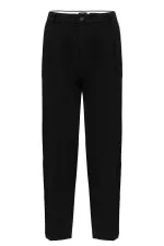 Pantalon Antioch noir à taille haute plissé et coupe décontractée pour homme