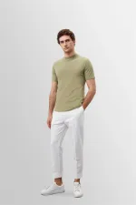 T-shirt basique Antioch kaki clair coupe slim