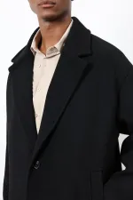 Antioch Black Wool Blend Oversize Men's Coat