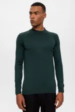 Pull en maille pour homme Antioch Green à col roulé semi-roulé