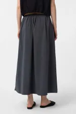 Antioch Gri Pilili Kadın Midi Etek