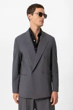 Antioch Anthracite Single Button Double-Breasted Men's Blazer Jacket