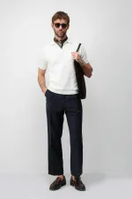 Antioch Ekru Premium Dokulu Erkek Triko T-Shirt