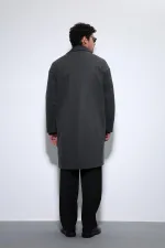 Antioch Antrasit Oversize Kruvaze Erkek Kaban