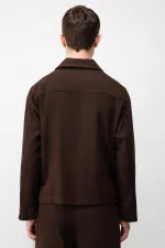 Veste texturée marron foncé Antioch pour homme