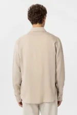 Antioch Bej Relax Fit Liyosel Kumaş Erkek Gömlek