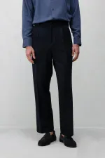 Antioch Açık Lacivert Relax Fit Pilili Erkek Pantolon