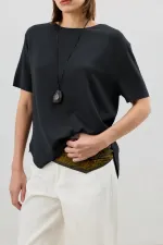 Antioch Antrasit Dökümlü Kadın T-Shirt