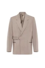 Antioch Bej Kuşaklı Relax Fit Erkek Blazer Ceket