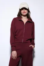 Antioch Burgundy Zip-Up Women's Tracksuit Set