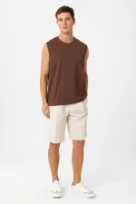Antioch Kahve Relaxed Fit Erkek Kolsuz T-Shirt