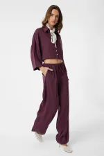 Antioch Burgundy Relaxed Women's Trousers