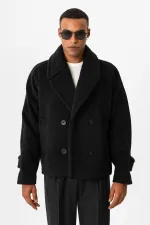 Veste courte à double boutonnage Antioch noire pour homme