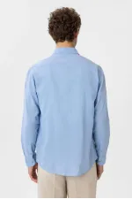 Antioch Bebe Blue Linen Blend Boys' Shirt