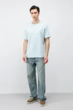 T-shirt basique Antioch bleu clair pour homme, coupe classique