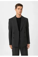 Veste blazer homme Antioch Anthracite coupe décontractée à double boutonnage