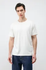 T-shirt homme Antioch Ecru coupe classique en tissu technique modal