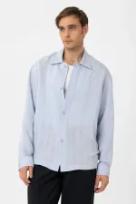 Chemise garçon oversize texturée bleue Antioch Bebe