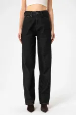 Antioch Siyah Kadın Yüksek Bel Kot Pantolon